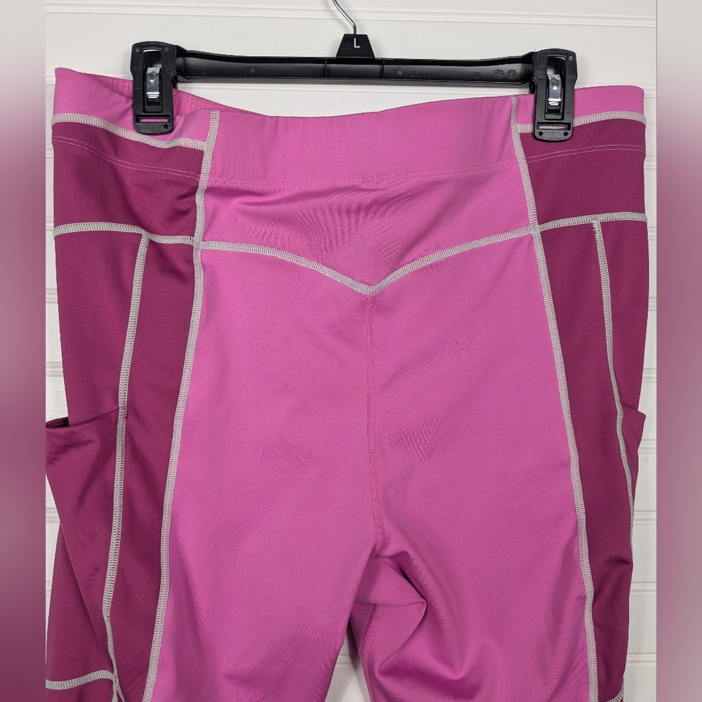 Fabletics Pink and Purple Contrast Leggings - Picture 4 of 7